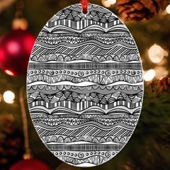 Ethno Seamless Pattern Uv Print Acrylic Ornament Oval by Hannah976