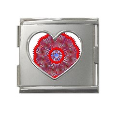 Tile Pattern Background Image Mega Link Heart Italian Charm (18mm) by Hannah976