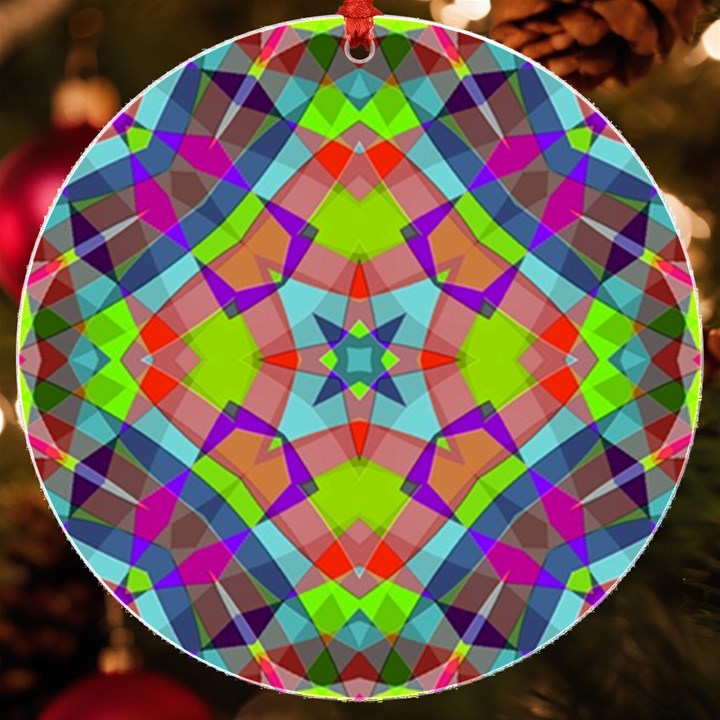 Farbenpracht Kaleidoscope Pattern UV Print Acrylic Ornament Round