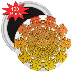 Mandala Background Image Ornament 3  Magnets (100 Pack)