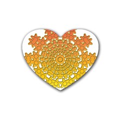 Mandala Background Image Ornament Rubber Coaster (heart)