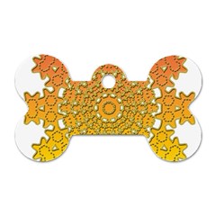 Mandala Background Image Ornament Dog Tag Bone (two Sides)