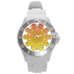 Mandala Background Image Ornament Round Plastic Sport Watch (L)