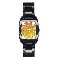 Mandala Background Image Ornament Stainless Steel Barrel Watch