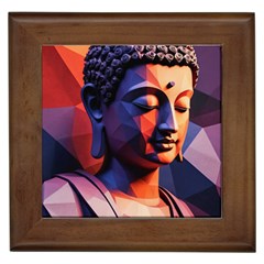 Let That Shit Go Buddha Low Poly (6) Framed Tile by 1xmerch