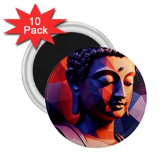 Let That Shit Go Buddha Low Poly (6) 2 25  Magnets (10 Pack)  by 1xmerch