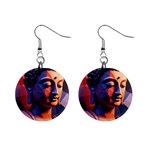 Let That Shit Go Buddha Low Poly (6) Mini Button Earrings Front