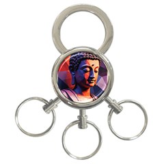 Let That Shit Go Buddha Low Poly (6) 3-ring Key Chain by 1xmerch