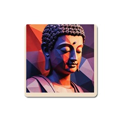 Let That Shit Go Buddha Low Poly (6) Square Magnet by 1xmerch