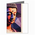 Let That Shit Go Buddha Low Poly (6) Greeting Card Left