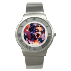 Let That Shit Go Buddha Low Poly (6) Stainless Steel Watch by 1xmerch