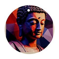 Let That Shit Go Buddha Low Poly (6) Round Ornament (two Sides) by 1xmerch