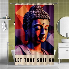 Let That Shit Go Buddha Low Poly (6) Shower Curtain 48  X 72  (small)  by 1xmerch