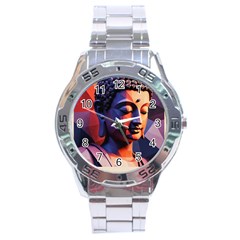 Let That Shit Go Buddha Low Poly (6) Stainless Steel Analogue Watch by 1xmerch