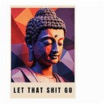 Let That Shit Go Buddha Low Poly (6) Large Garden Flag (Two Sides) Front