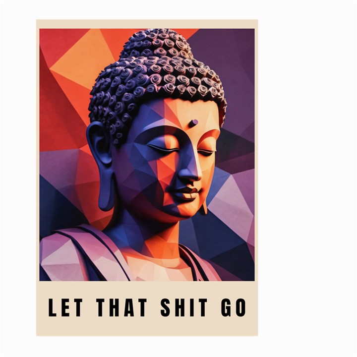 Let That Shit Go Buddha Low Poly (6) Large Garden Flag (Two Sides)