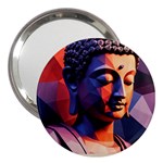 Let That Shit Go Buddha Low Poly (6) 3  Handbag Mirrors Front