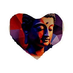 Let That Shit Go Buddha Low Poly (6) Standard 16  Premium Heart Shape Cushions