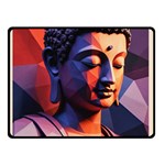 Let That Shit Go Buddha Low Poly (6) Two Sides Fleece Blanket (Small) 45 x34  Blanket Front