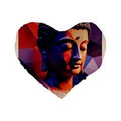 Let That Shit Go Buddha Low Poly (6) Standard 16  Premium Flano Heart Shape Cushions