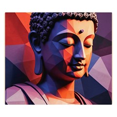 Let That Shit Go Buddha Low Poly (6) Two Sides Premium Plush Fleece Blanket (small) by 1xmerch