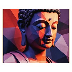 Let That Shit Go Buddha Low Poly (6) Two Sides Premium Plush Fleece Blanket (medium)