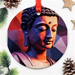 Let That Shit Go Buddha Low Poly (6) Ornament (Round) Front