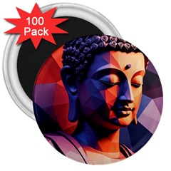 Let That Shit Go Buddha Low Poly (6) 3  Magnets (100 Pack) by 1xmerch