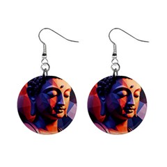 Let That Shit Go Buddha Low Poly (6) Mini Button Earrings by 1xmerch