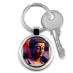 Let That Shit Go Buddha Low Poly (6) Key Chain (round) by 1xmerch