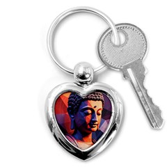 Let That Shit Go Buddha Low Poly (6) Key Chain (heart) by 1xmerch