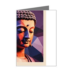 Let That Shit Go Buddha Low Poly (6) Mini Greeting Card by 1xmerch