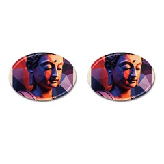 Let That Shit Go Buddha Low Poly (6) Cufflinks (oval) by 1xmerch