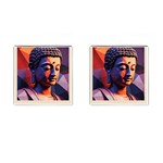 Let That Shit Go Buddha Low Poly (6) Cufflinks (Square) Front(Pair)