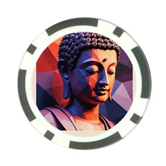 Let That Shit Go Buddha Low Poly (6) Poker Chip Card Guard by 1xmerch