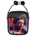 Let That Shit Go Buddha Low Poly (6) Girls Sling Bag Front