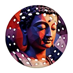 Let That Shit Go Buddha Low Poly (6) Ornament (round Filigree) by 1xmerch