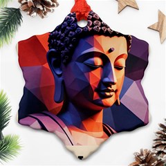 Let That Shit Go Buddha Low Poly (6) Snowflake Ornament (two Sides) by 1xmerch