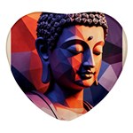 Let That Shit Go Buddha Low Poly (6) Heart Glass Fridge Magnet (4 pack) Front