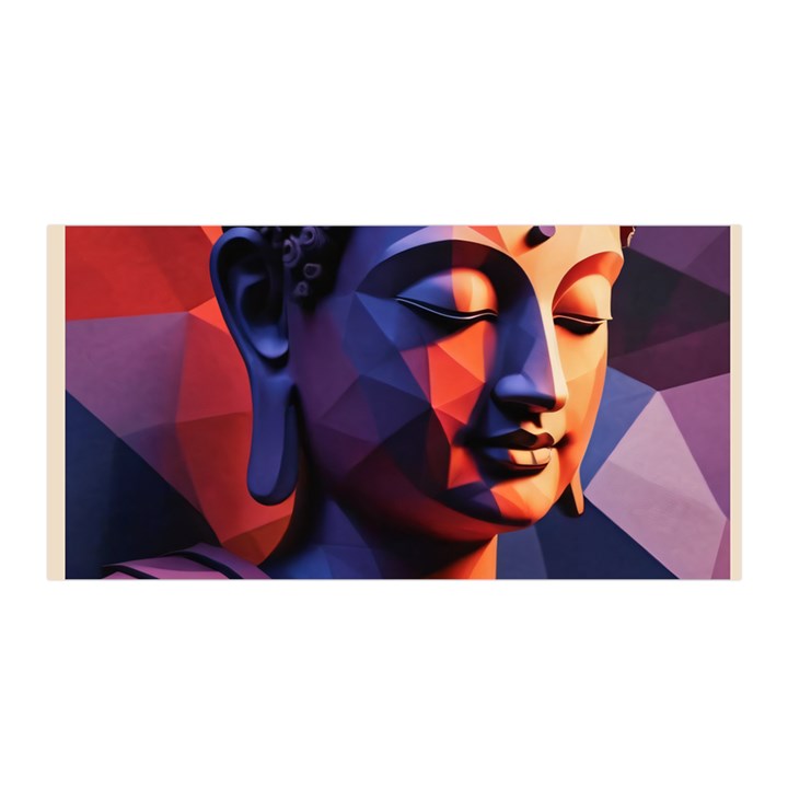 Let That Shit Go Buddha Low Poly (6) Satin Wrap 35  x 70 