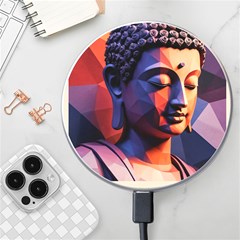 Let That Shit Go Buddha Low Poly (6) Wireless Fast Charger(white) by 1xmerch