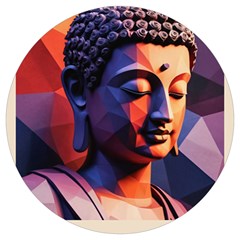 Let That Shit Go Buddha Low Poly (6) Round Trivet by 1xmerch