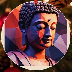 Let That Shit Go Buddha Low Poly (6) Uv Print Acrylic Ornament Round by 1xmerch