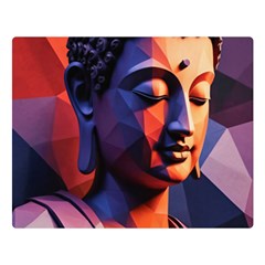 Let That Shit Go Buddha Low Poly (6) Premium Plush Fleece Blanket (large) by 1xmerch