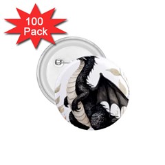 Cute Black Baby Dragon Flowers Painting (2) 1 75  Buttons (100 Pack)  by 1xmerch