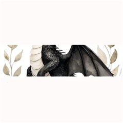 Cute Black Baby Dragon Flowers Painting (2) Large Bar Mat by 1xmerch