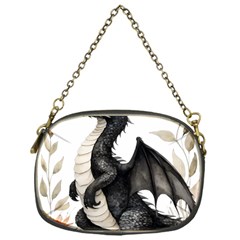 Cute Black Baby Dragon Flowers Painting (2) Chain Purse (one Side) by 1xmerch