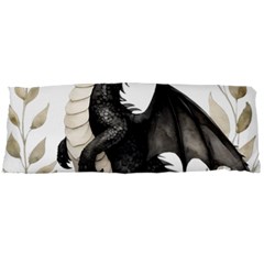 Cute Black Baby Dragon Flowers Painting (2) Body Pillow Case Dakimakura (two Sides) by 1xmerch