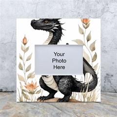 Cute Black Baby Dragon Flowers Painting (2) White Box Photo Frame 4  X 6  by 1xmerch