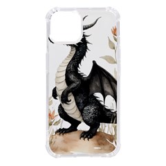 Cute Black Baby Dragon Flowers Painting (2) Iphone 14 Tpu Uv Print Case by 1xmerch